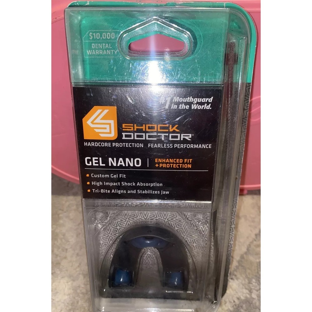 Shock Doctor Gel Nano Mouthguard Youth Pearl Royal Adult 11+‎ New Open Box